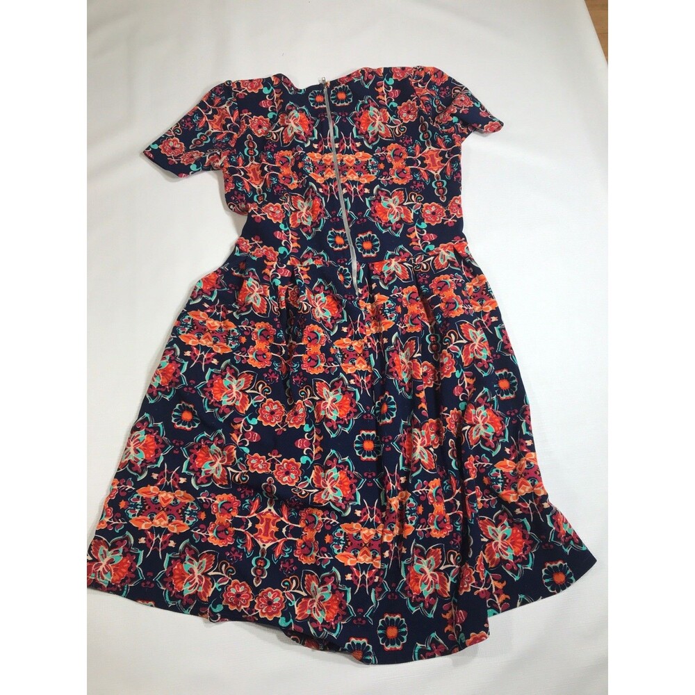 LuLaRoe Women's XL Multi Color Geometric Print Fit & Flare Dress - Picture 6 of 7